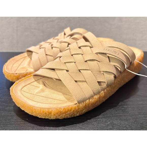 MALIBU SANDALS Zuma Vegan Suede Rubber Beige Women's Size 7 Men's 5 - Picture 2 of 7